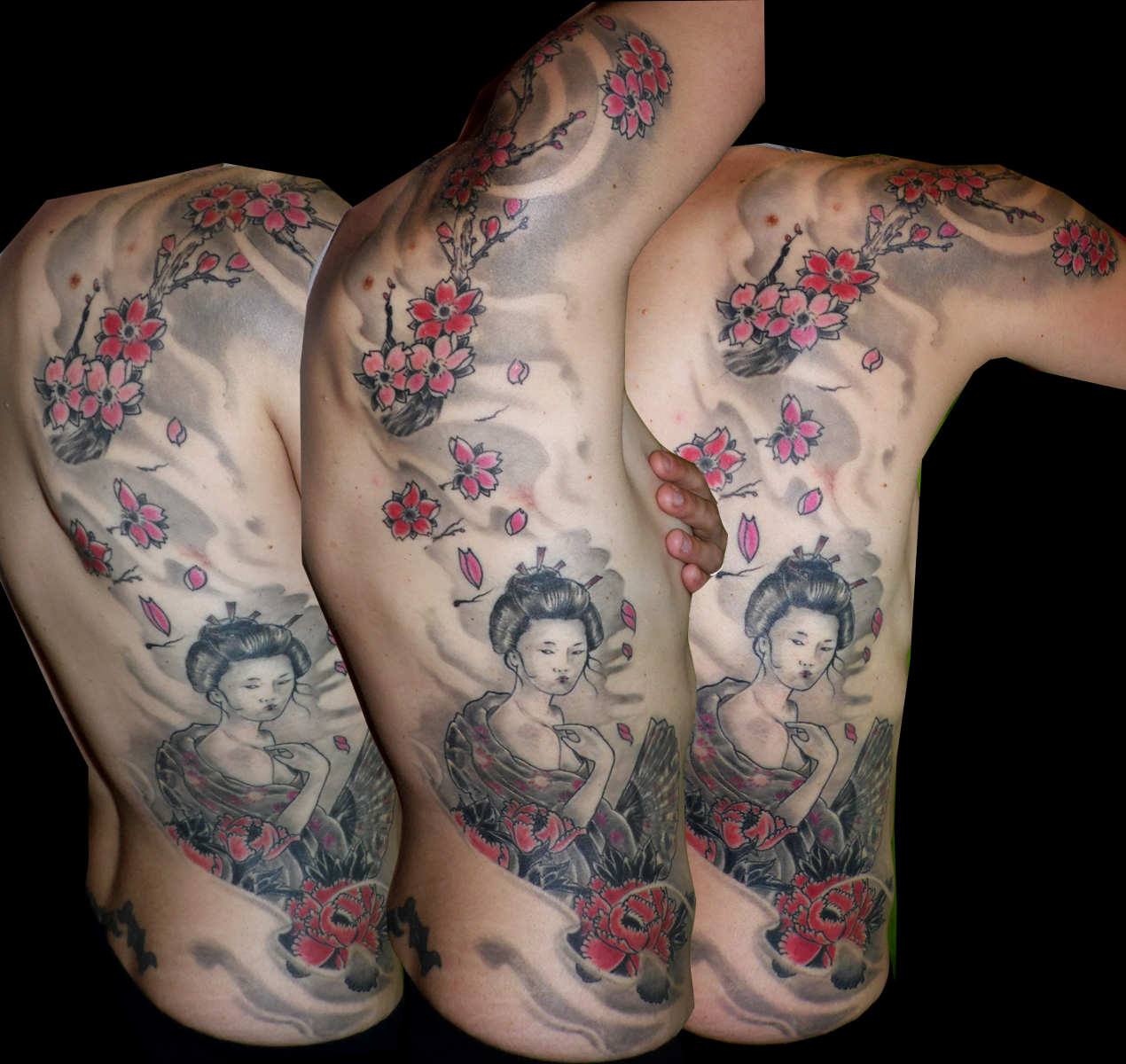 tatuajes huesca, tattooS huesca, tatuaje geisha, tattoos flores,