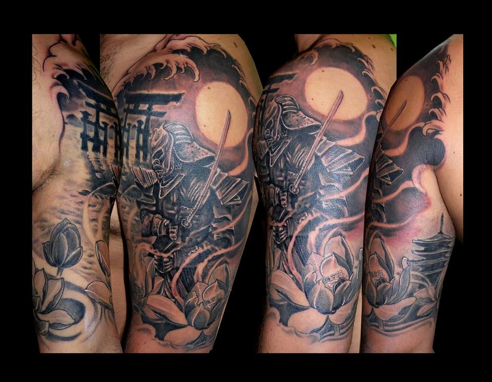 tatuajes samurais, tattoo samurai, samurai tatuaje, tattoos huesca, tatuajes huesca, tatuajes jaca, black and grey tattoo,