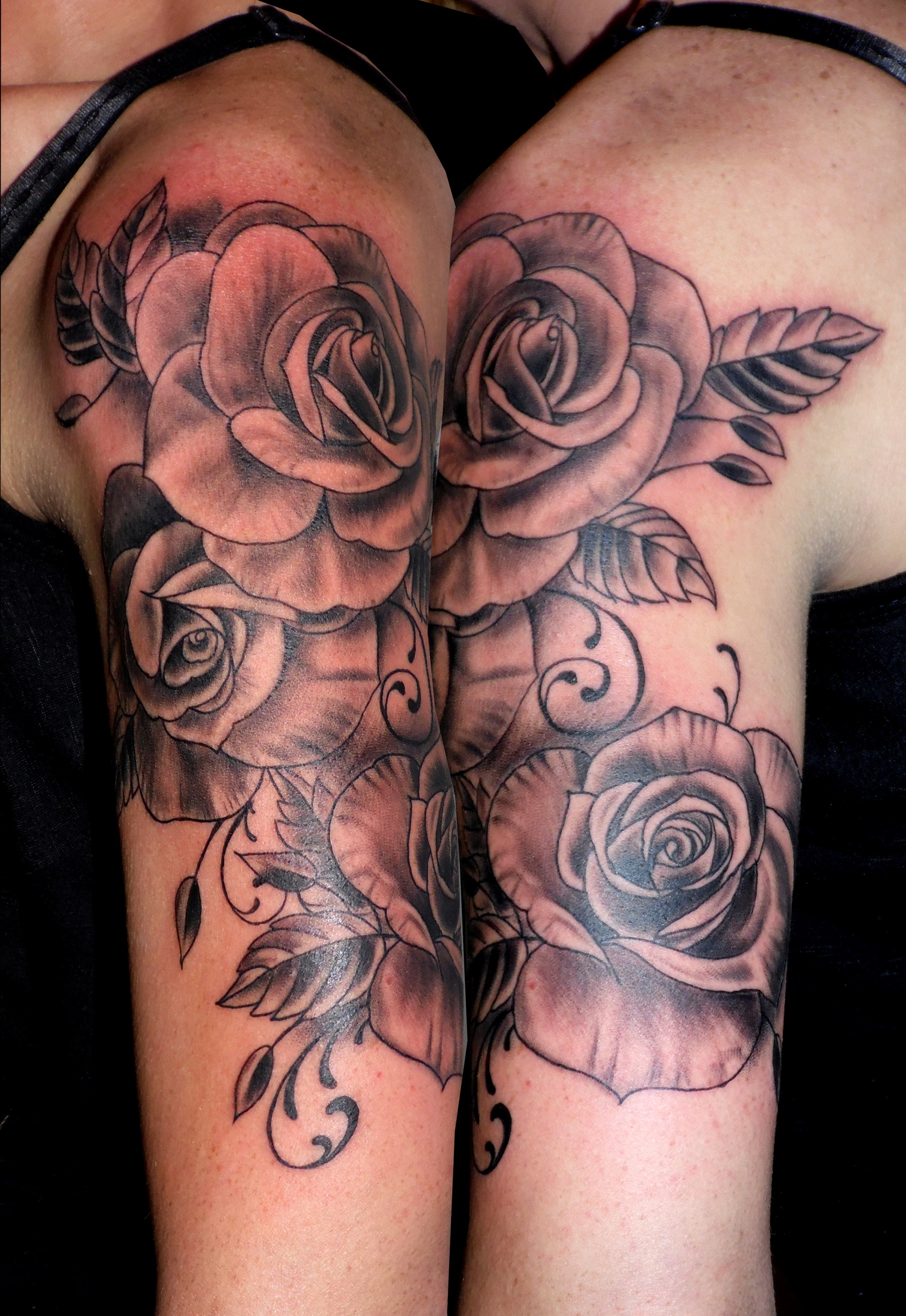 tatuaje rosas black grey negro gris bazo 13depicas.com