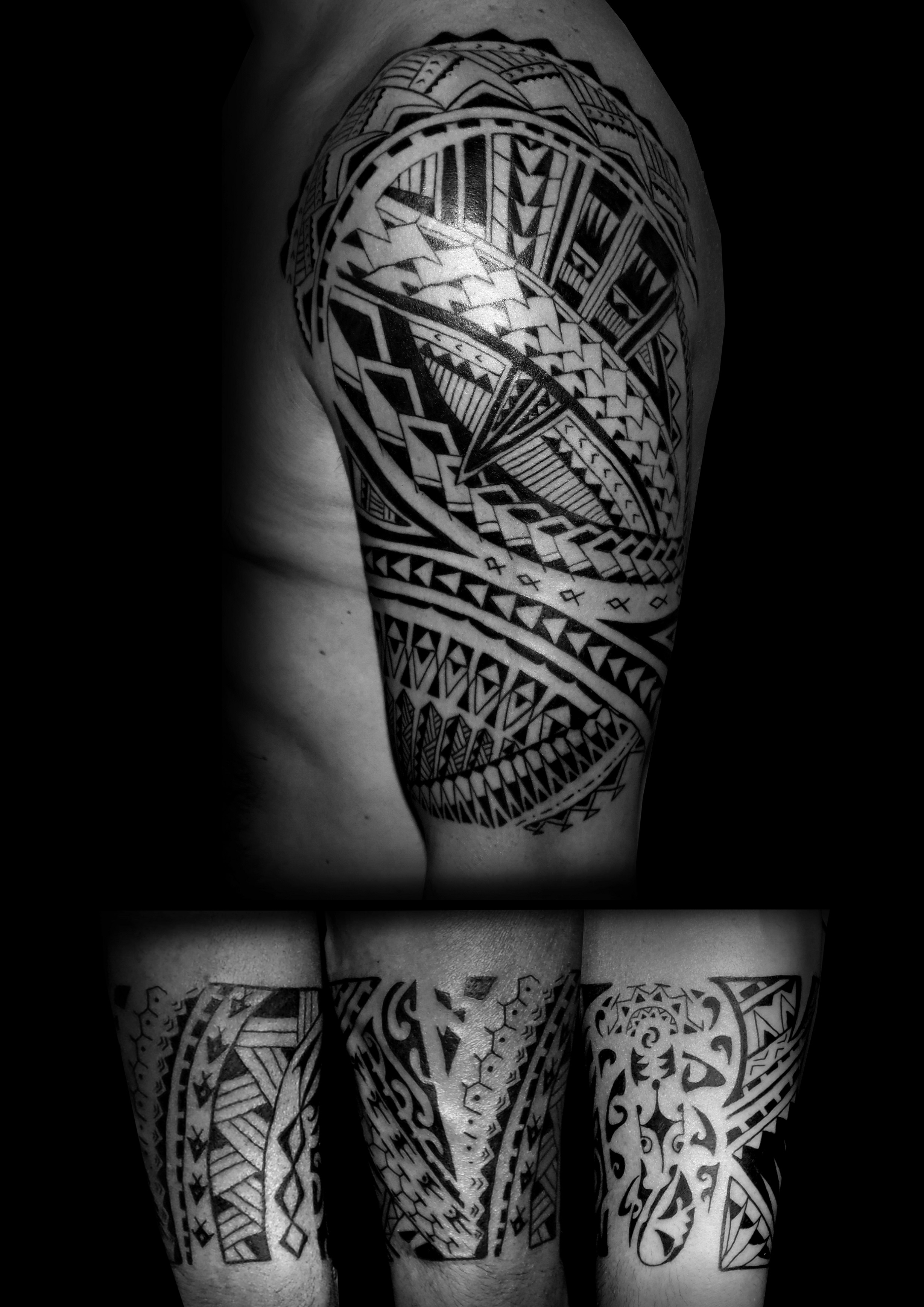 tahitiano tatuaje tattoo tribal negro brazo hombro brazalete pulsera 13depicas