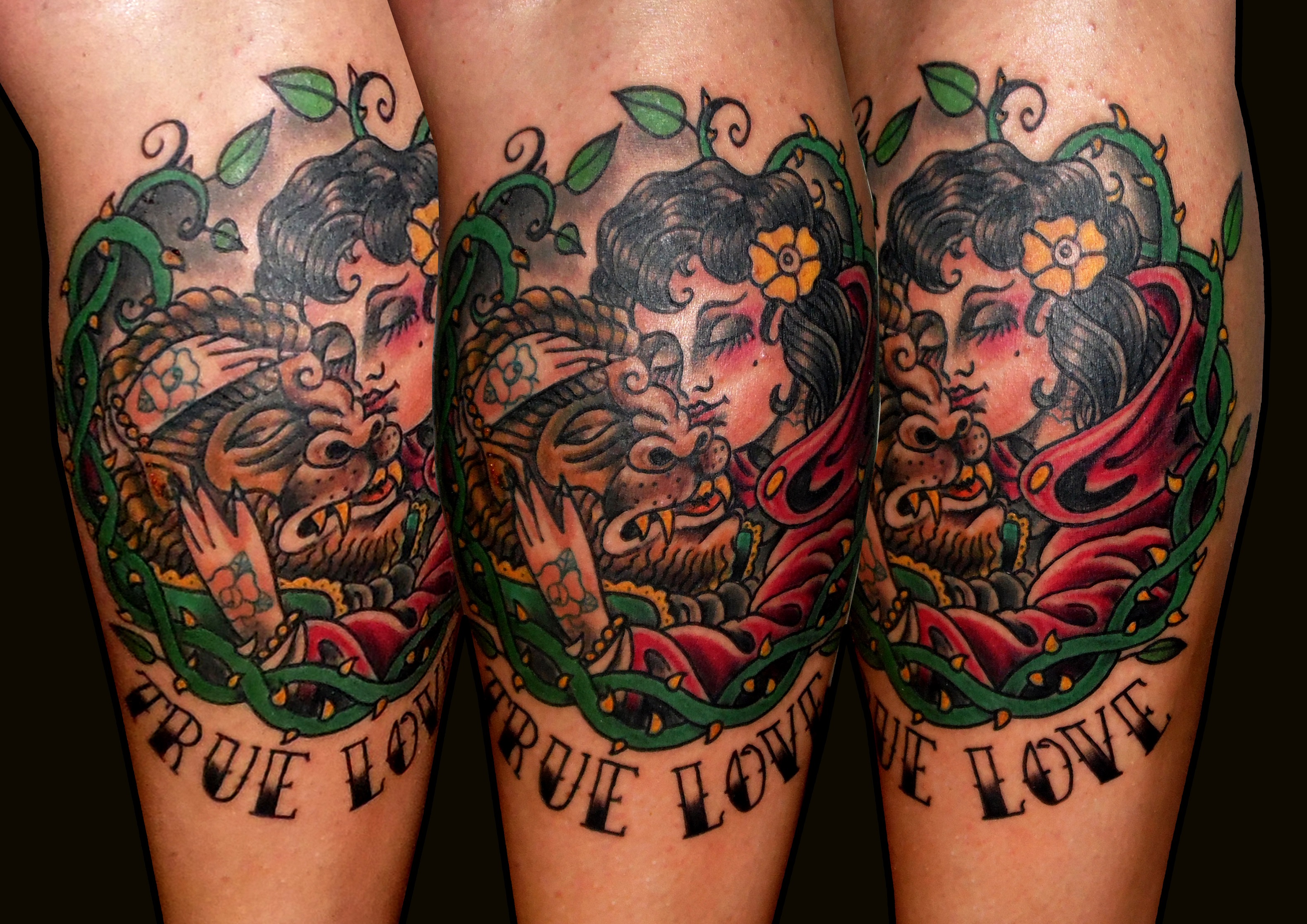 tradicional tattoo bella bestia tatuajes huesca jaca 13depicas trecedepicas madein13 gemelo pierna color